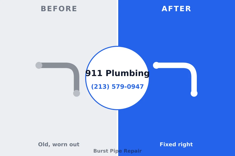 Before and after: plumbing repair Blue Lake, CA